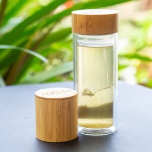 Double Wall Glass Tea Infuser With Bamboo Lid
